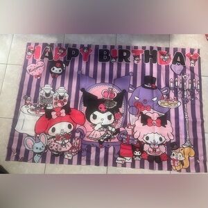 Kuromi Happy Birthday Tapestry